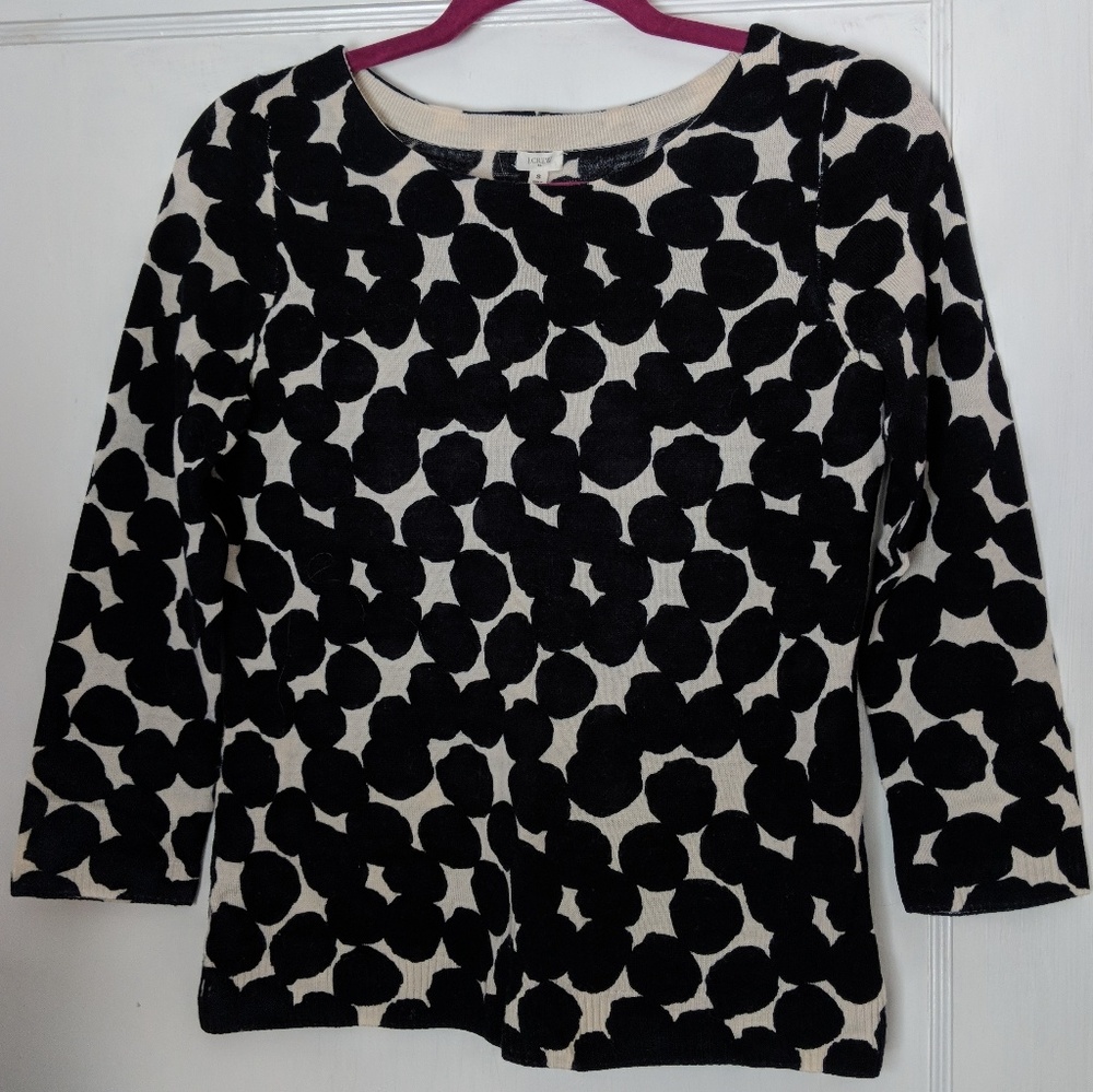 J. Crew polkadot 3/4 sleeve sweater